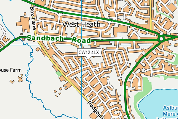 CW12 4LX map - OS VectorMap District (Ordnance Survey)