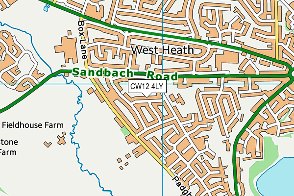 CW12 4LY map - OS VectorMap District (Ordnance Survey)