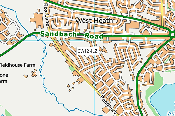 CW12 4LZ map - OS VectorMap District (Ordnance Survey)