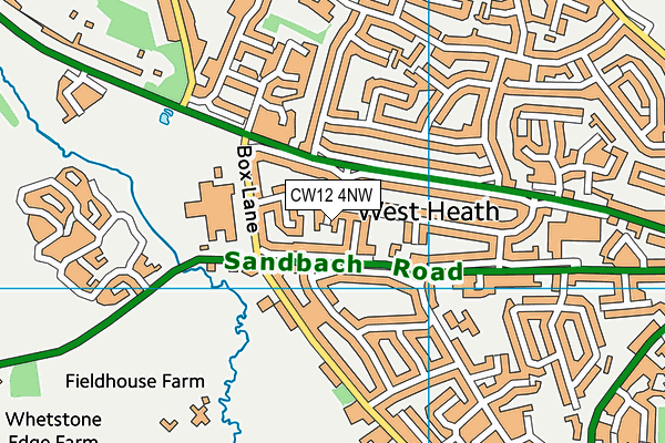 CW12 4NW map - OS VectorMap District (Ordnance Survey)