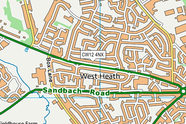 CW12 4NX map - OS VectorMap District (Ordnance Survey)