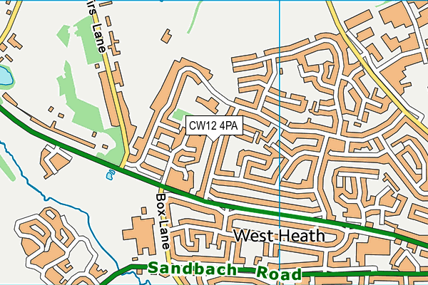 CW12 4PA map - OS VectorMap District (Ordnance Survey)