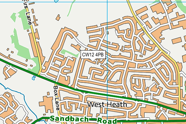 CW12 4PB map - OS VectorMap District (Ordnance Survey)