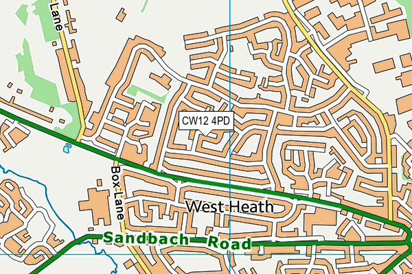 CW12 4PD map - OS VectorMap District (Ordnance Survey)