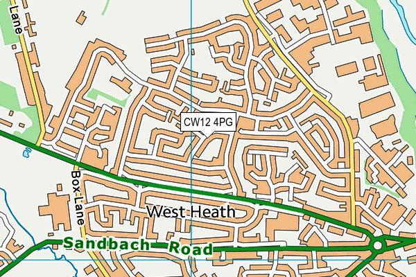 CW12 4PG map - OS VectorMap District (Ordnance Survey)