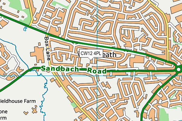 CW12 4PL map - OS VectorMap District (Ordnance Survey)