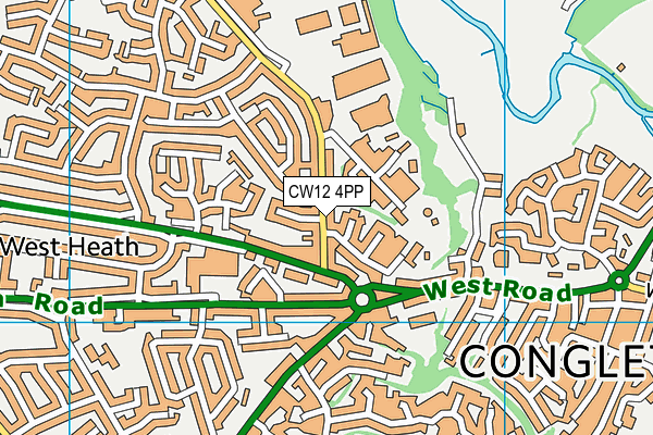 CW12 4PP map - OS VectorMap District (Ordnance Survey)