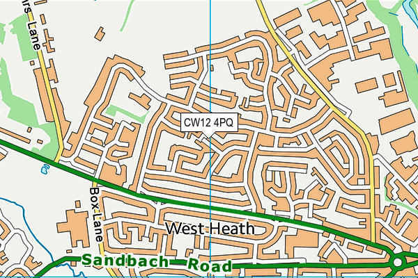 CW12 4PQ map - OS VectorMap District (Ordnance Survey)