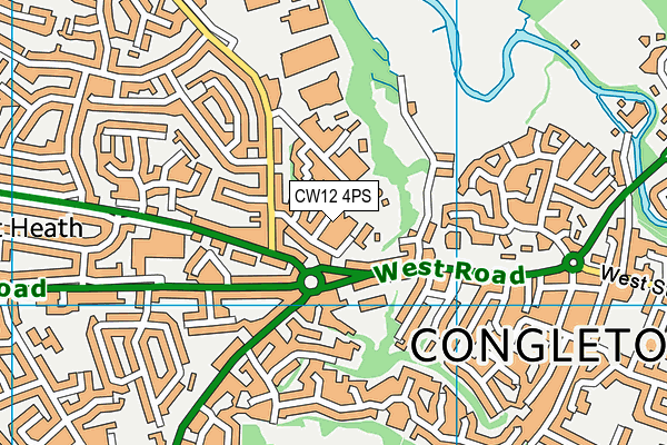 CW12 4PS map - OS VectorMap District (Ordnance Survey)