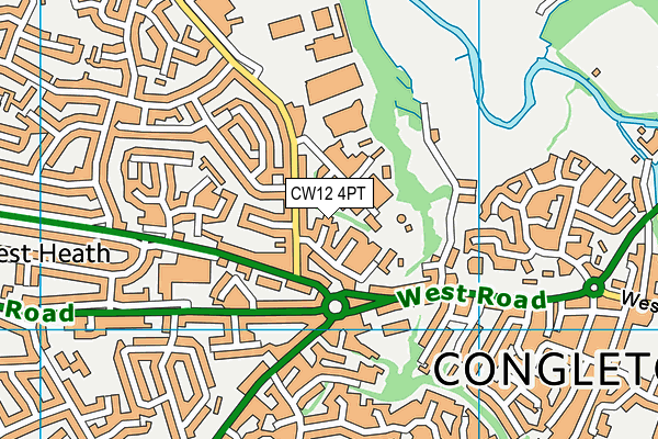 CW12 4PT map - OS VectorMap District (Ordnance Survey)