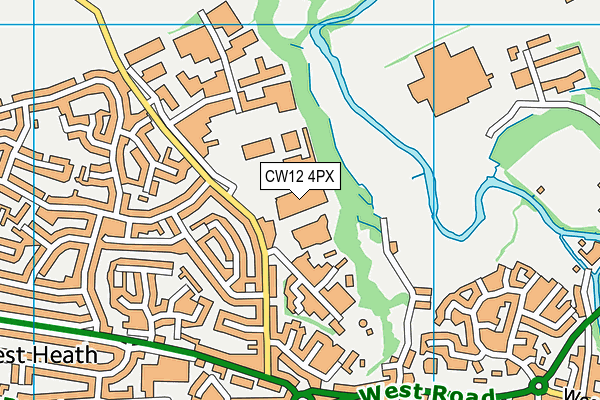 CW12 4PX map - OS VectorMap District (Ordnance Survey)