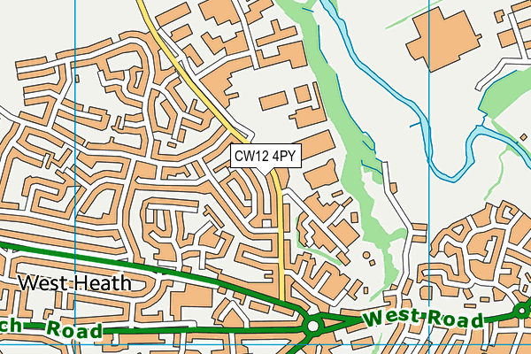 CW12 4PY map - OS VectorMap District (Ordnance Survey)