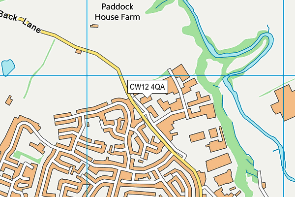 CW12 4QA map - OS VectorMap District (Ordnance Survey)