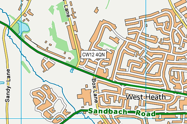 CW12 4QN map - OS VectorMap District (Ordnance Survey)