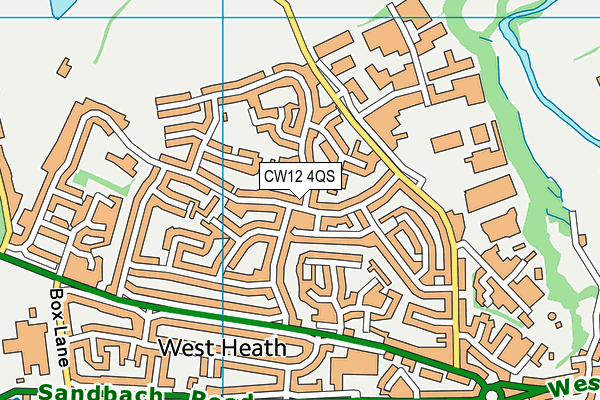 CW12 4QS map - OS VectorMap District (Ordnance Survey)