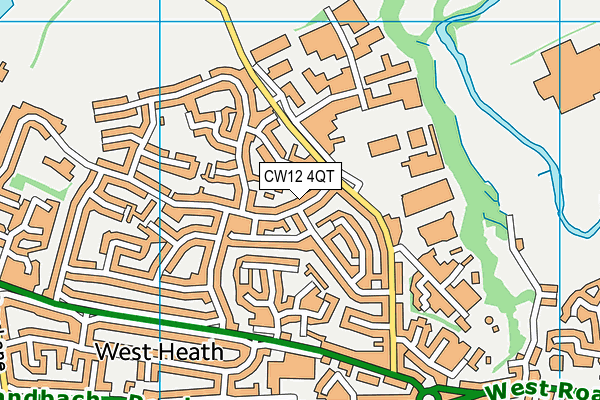 CW12 4QT map - OS VectorMap District (Ordnance Survey)