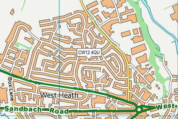 CW12 4QU map - OS VectorMap District (Ordnance Survey)