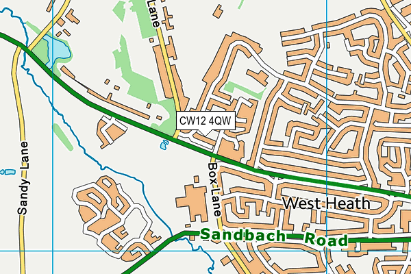 CW12 4QW map - OS VectorMap District (Ordnance Survey)