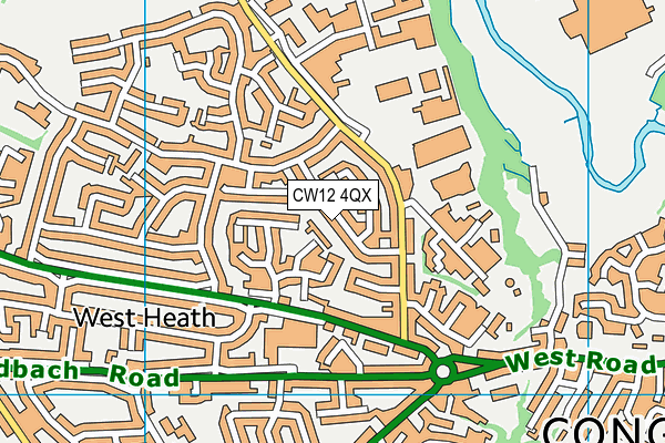 CW12 4QX map - OS VectorMap District (Ordnance Survey)