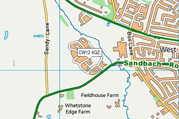 CW12 4QZ map - OS VectorMap District (Ordnance Survey)