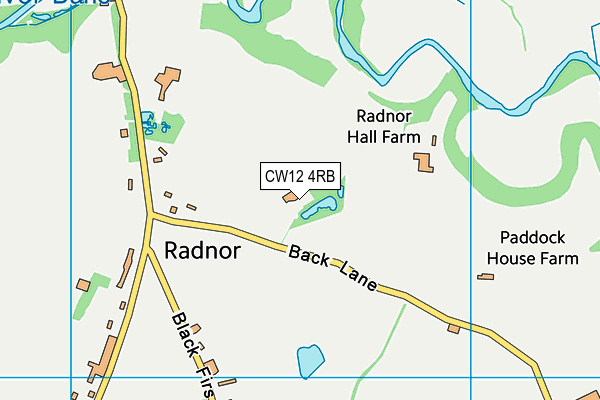 Back Lane map (CW12 4RB) - OS VectorMap District (Ordnance Survey)