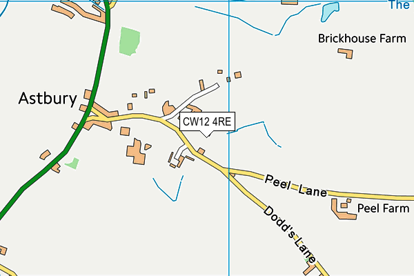 CW12 4RE map - OS VectorMap District (Ordnance Survey)