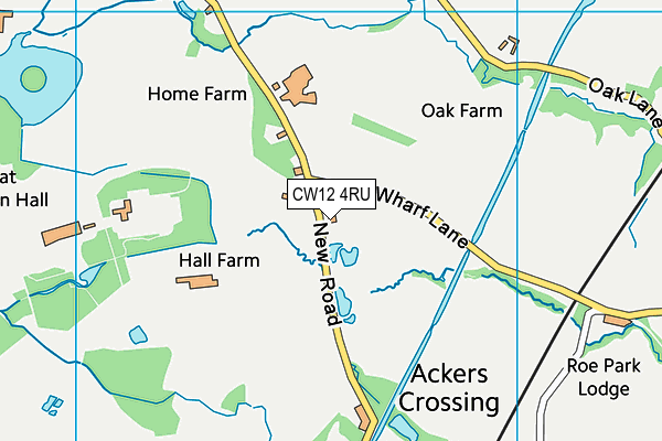 CW12 4RU map - OS VectorMap District (Ordnance Survey)