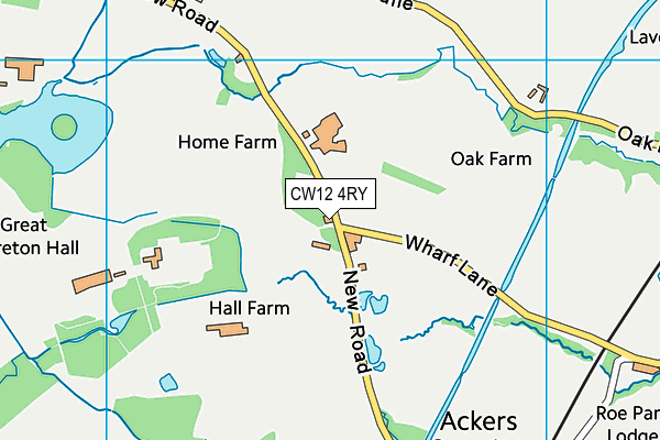 CW12 4RY map - OS VectorMap District (Ordnance Survey)
