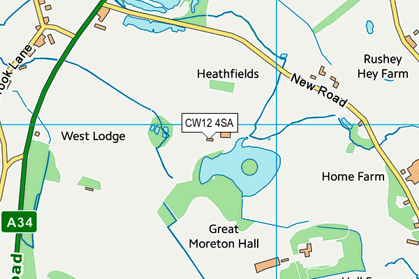 CW12 4SA map - OS VectorMap District (Ordnance Survey)