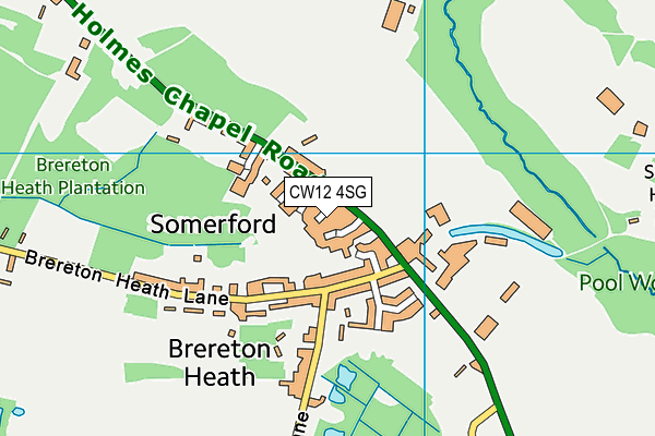 CW12 4SG map - OS VectorMap District (Ordnance Survey)