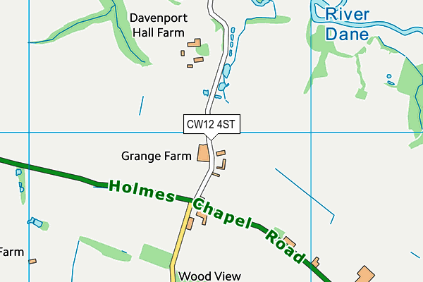 CW12 4ST map - OS VectorMap District (Ordnance Survey)