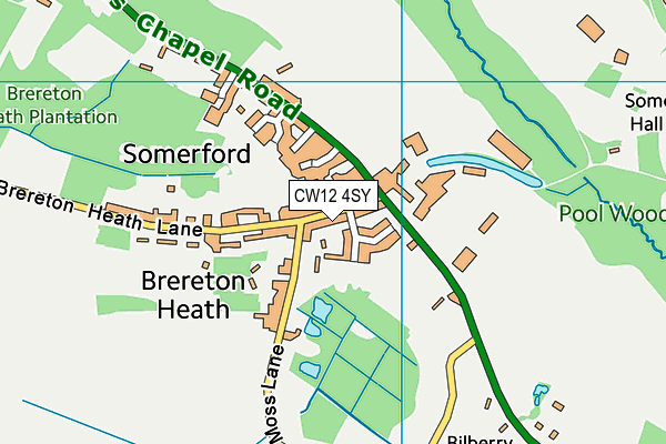 CW12 4SY map - OS VectorMap District (Ordnance Survey)