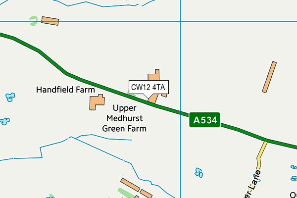 CW12 4TA map - OS VectorMap District (Ordnance Survey)