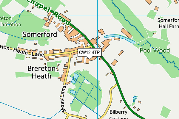 CW12 4TP map - OS VectorMap District (Ordnance Survey)