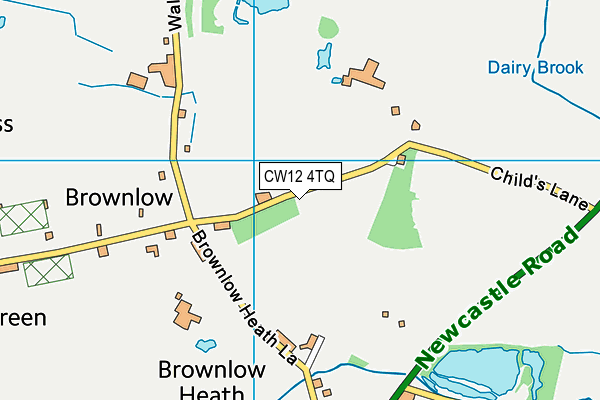 CW12 4TQ map - OS VectorMap District (Ordnance Survey)