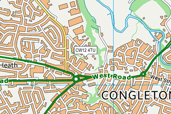 CW12 4TU map - OS VectorMap District (Ordnance Survey)