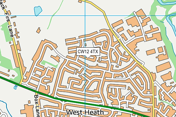 CW12 4TX map - OS VectorMap District (Ordnance Survey)