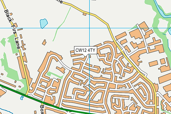 CW12 4TY map - OS VectorMap District (Ordnance Survey)