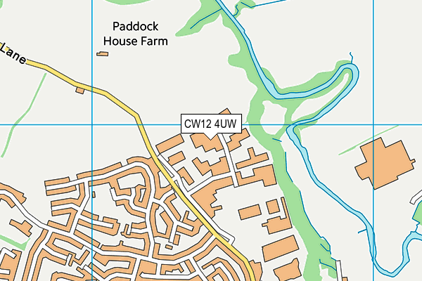 CW12 4UW map - OS VectorMap District (Ordnance Survey)