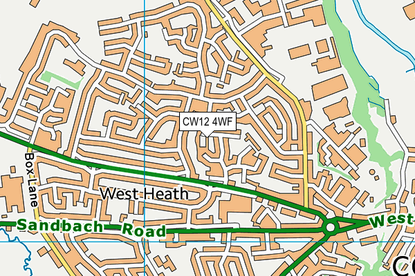 CW12 4WF map - OS VectorMap District (Ordnance Survey)