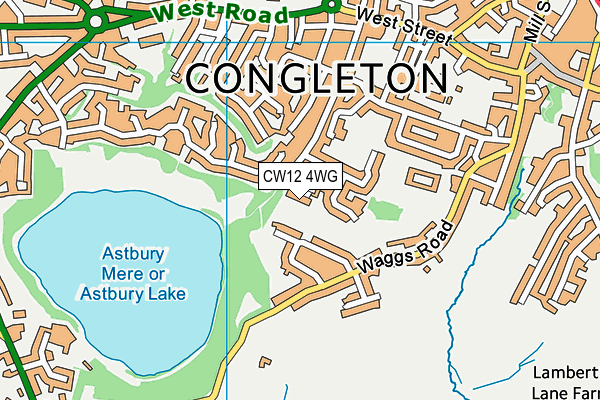 CW12 4WG map - OS VectorMap District (Ordnance Survey)