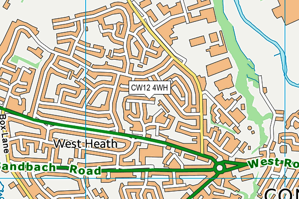 CW12 4WH map - OS VectorMap District (Ordnance Survey)