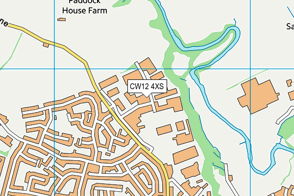 CW12 4XS map - OS VectorMap District (Ordnance Survey)