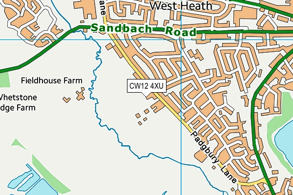 CW12 4XU map - OS VectorMap District (Ordnance Survey)