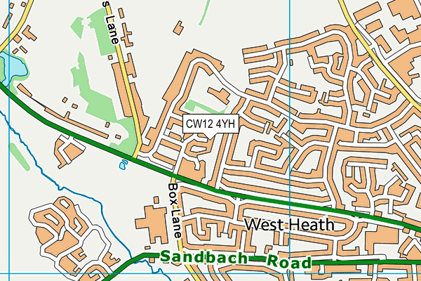CW12 4YH map - OS VectorMap District (Ordnance Survey)