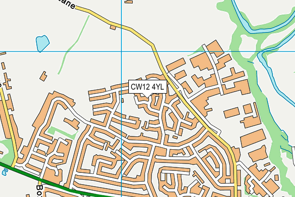 CW12 4YL map - OS VectorMap District (Ordnance Survey)