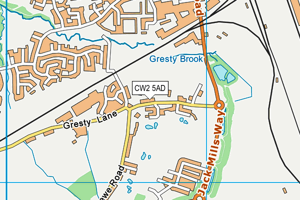 CW2 5AD map - OS VectorMap District (Ordnance Survey)