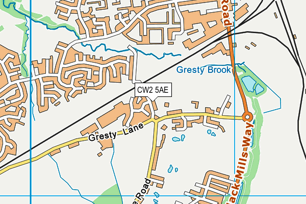 CW2 5AE map - OS VectorMap District (Ordnance Survey)