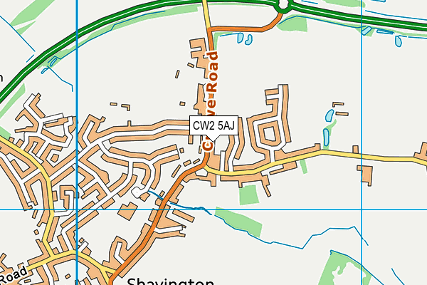 CW2 5AJ map - OS VectorMap District (Ordnance Survey)