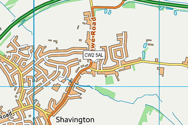 CW2 5AL map - OS VectorMap District (Ordnance Survey)